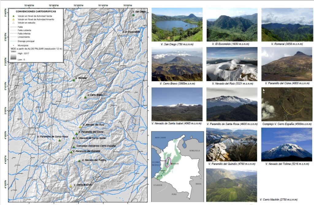 Actividad volcánica segmento norte de Colombia