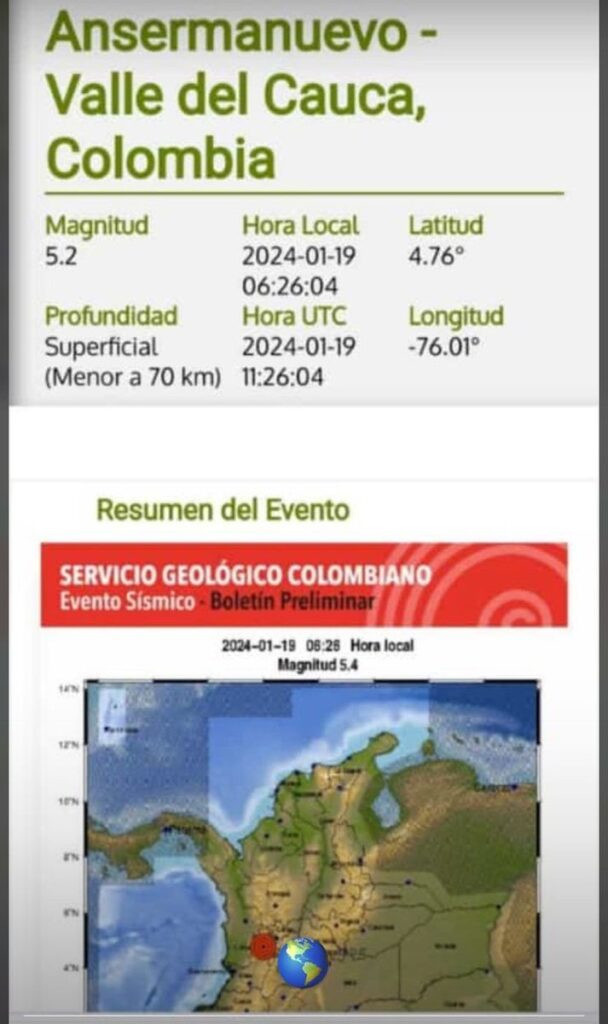 Caldas sin afectaciones por el temblor de magnitud 5,6