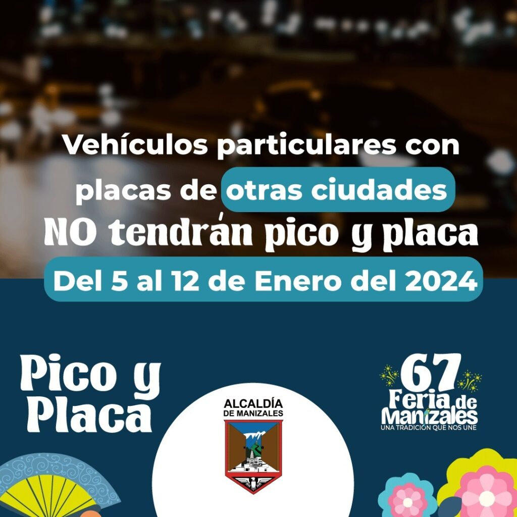 Exención temporal del pico y placa para vehículos de otras ciudades