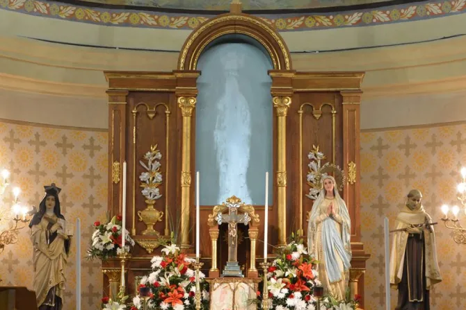 Esta imagen de la Virgen de Lourdes asombra a todos: No está pero se puede ver