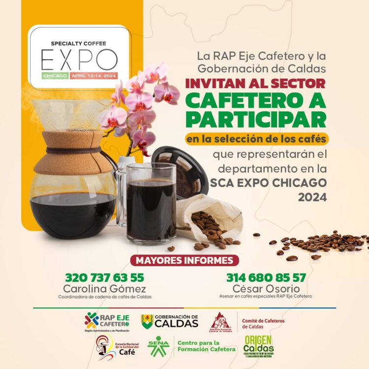 Su café especial puede estar en la Expo Chicago 2024: postúlelo en la Secretaría de Agricultura de Caldas