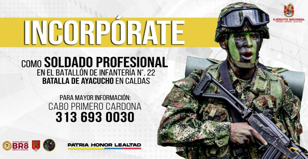 Incorpórate en el Batallón de Infantería N•22 Batalla de Ayacucho como Soldado Profesional.