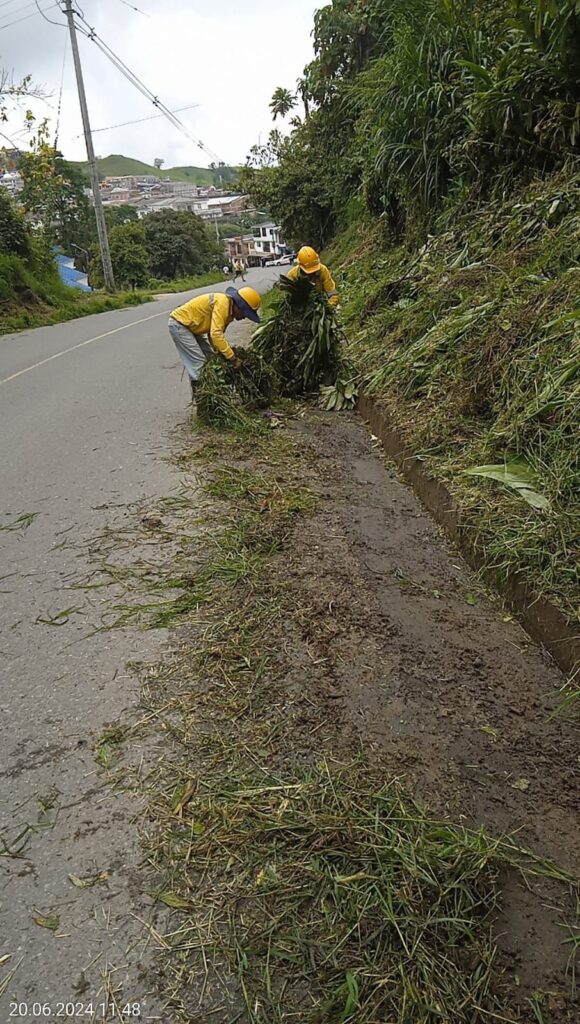 Con cuadrillas de rocería, La Gobernación de Caldas refuerza el mantenimiento de vías en todo el territorio