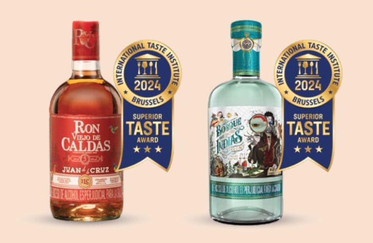 Expertos mundiales otorgan máxima calificación a Ron Viejo de Caldas Juan de la Cruz y Gin Bosque de Indias en los Superior Taste Awards 2024