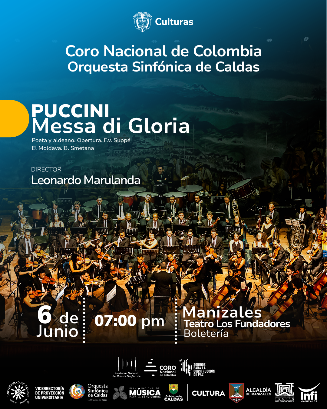 Orquesta Sinfónica de Caldas y el Coro Nacional de Colombia le harán homenaje a dos grandes de la música universal.