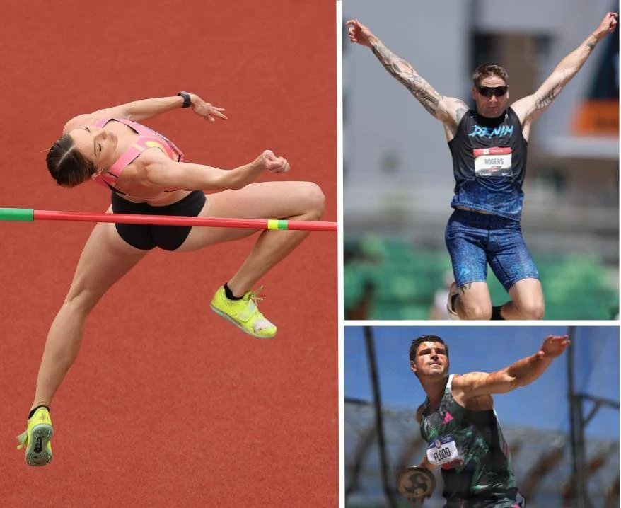 En el sentido de las agujas del reloj, desde la izquierda: Chari Hawkins, Denim Rogers y Jack Flood. (Patrick Smith/Getty Images y Christian Petersen/Getty Images)