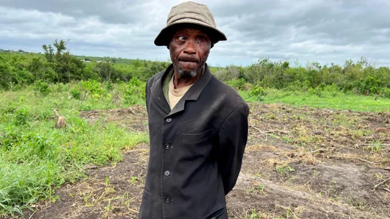 Farmer Tambala Jefwa was left with one eye after an assault BBC