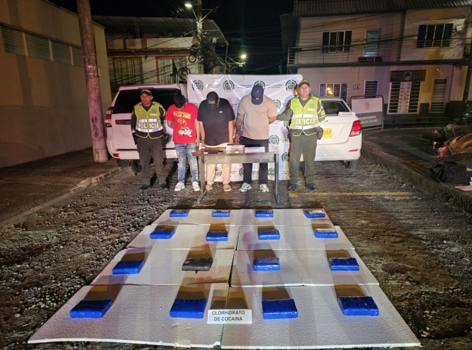 Tres capturas e incautación de 16 kilogramos de Cocaína