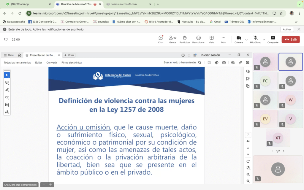 Capacitación sobre violencias de género e intrafamiliar en el Área Metropolitana del Centro Sur