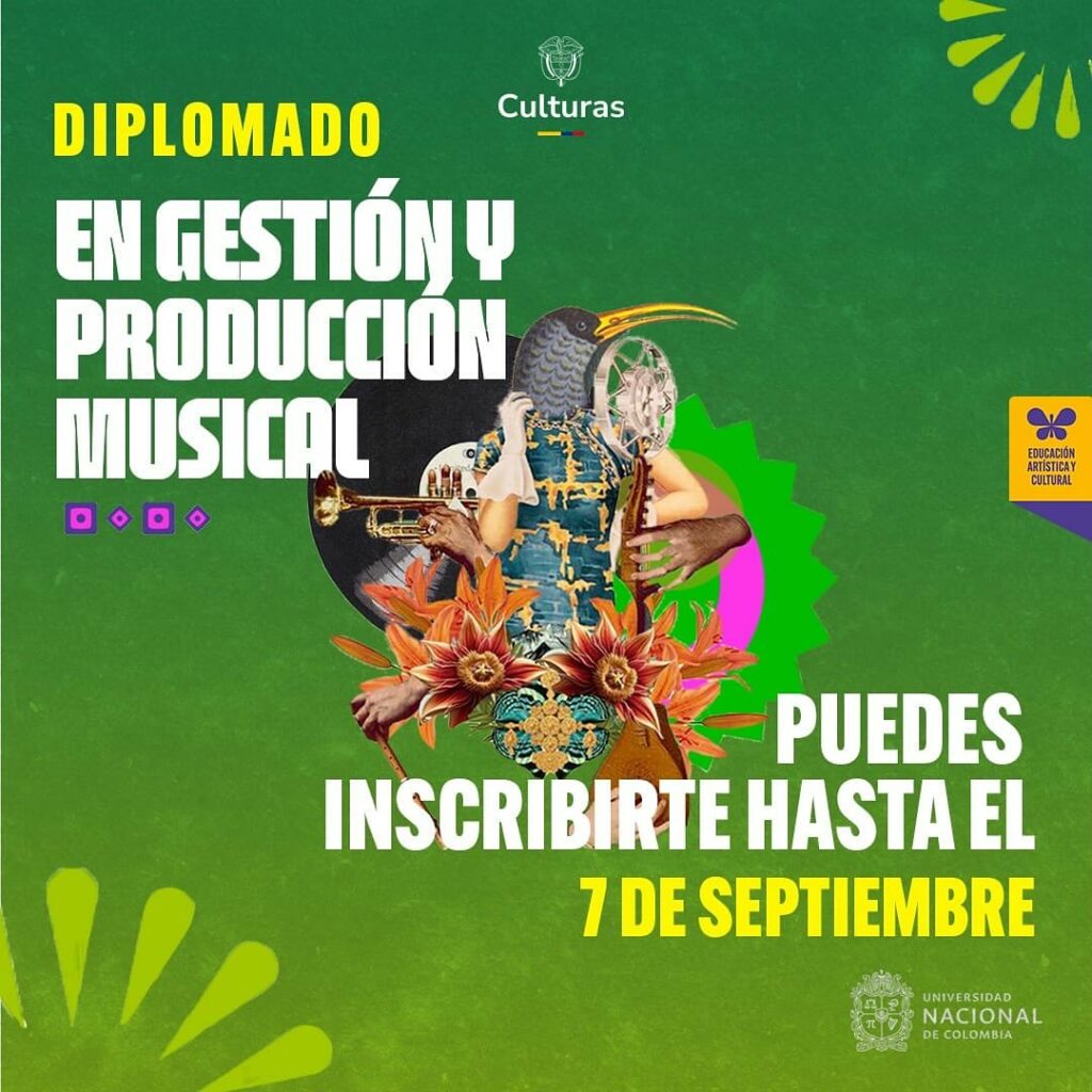 Diplomado en Gestión y Producción Musical Si quieres fortalecer las herramientas para la gestión, administración y producción de eventos musicales, te invitamos a compartir experiencias, saberes, conocimientos, alrededor de la gestión y la producción artística