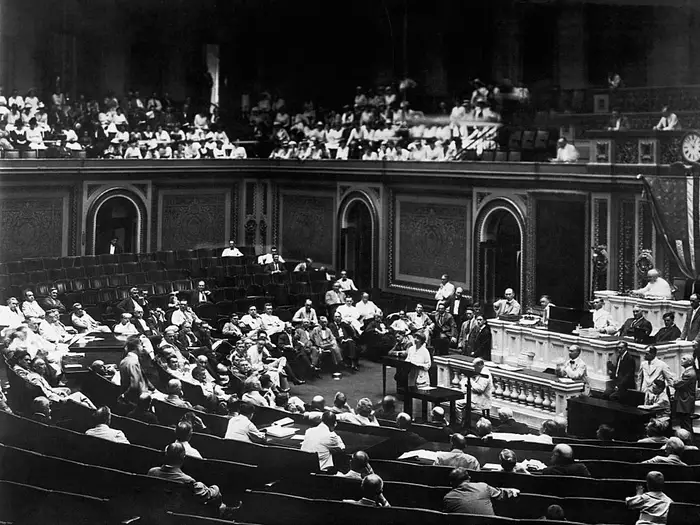 Suffragist Jeannette Rankin became the first woman to hold federal office when she was elected to the House of Representatives in 1916.