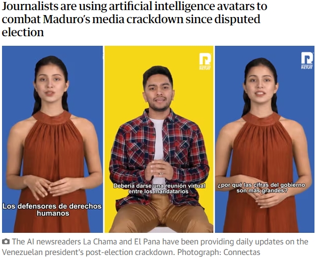 Periodistas venezolanos recurren a presentadores de inteligencia artificial