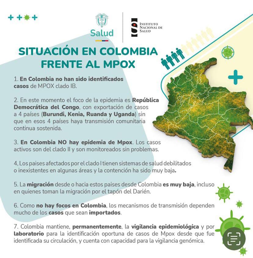 Colombia Refuerza Vigilancia Tras Emergencia Internacional por Mpox Clado I