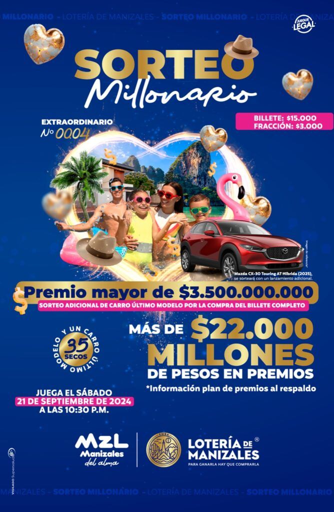 Lotería de Manizales Lanza Sorteo Extraordinario por el Día del Amor y la Amistad