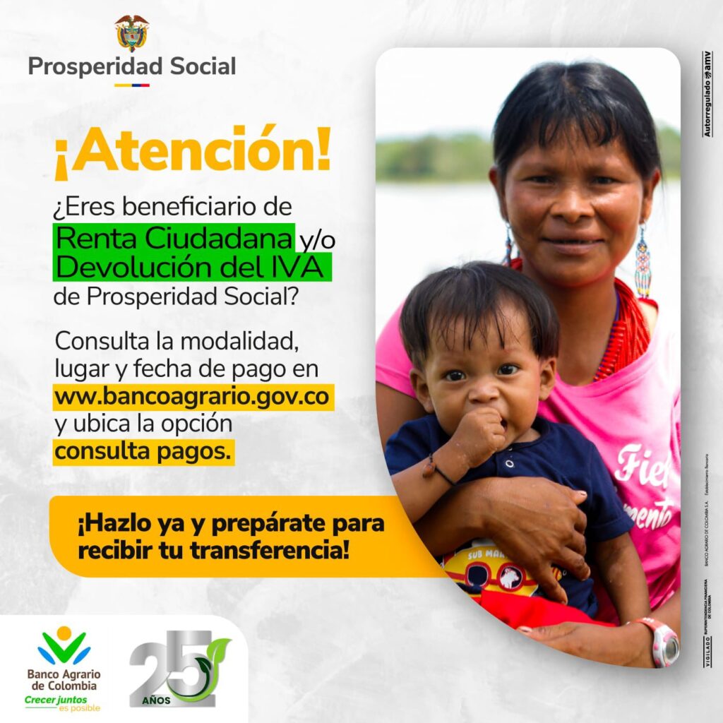 ¡No te quedes fuera! Verifica tu pago de Renta Ciudadana y Devolución del IVA antes de visitar el Banco Agrario