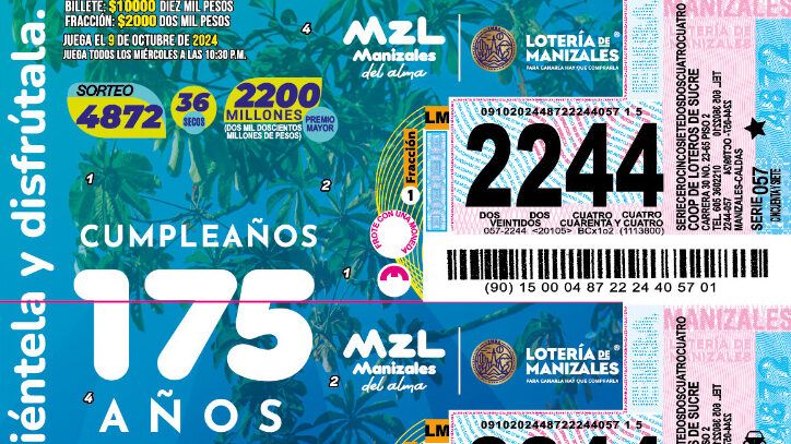 ¡Hoy es el día de cambiar tu suerte! Compra el billete conmemorativo de la Lotería de Manizales