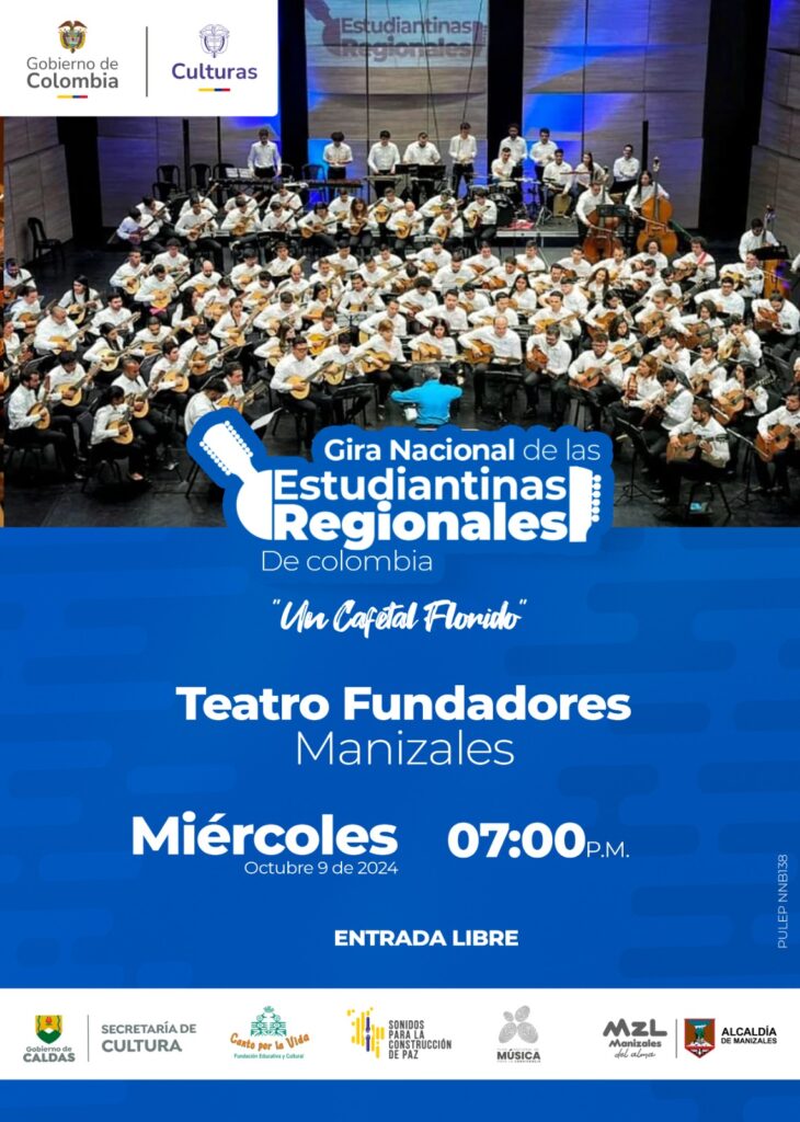 La Gira Nacional de Estudiantinas Regionales engalanará con sus notas la celebración de los 175 años de la capital de Caldas