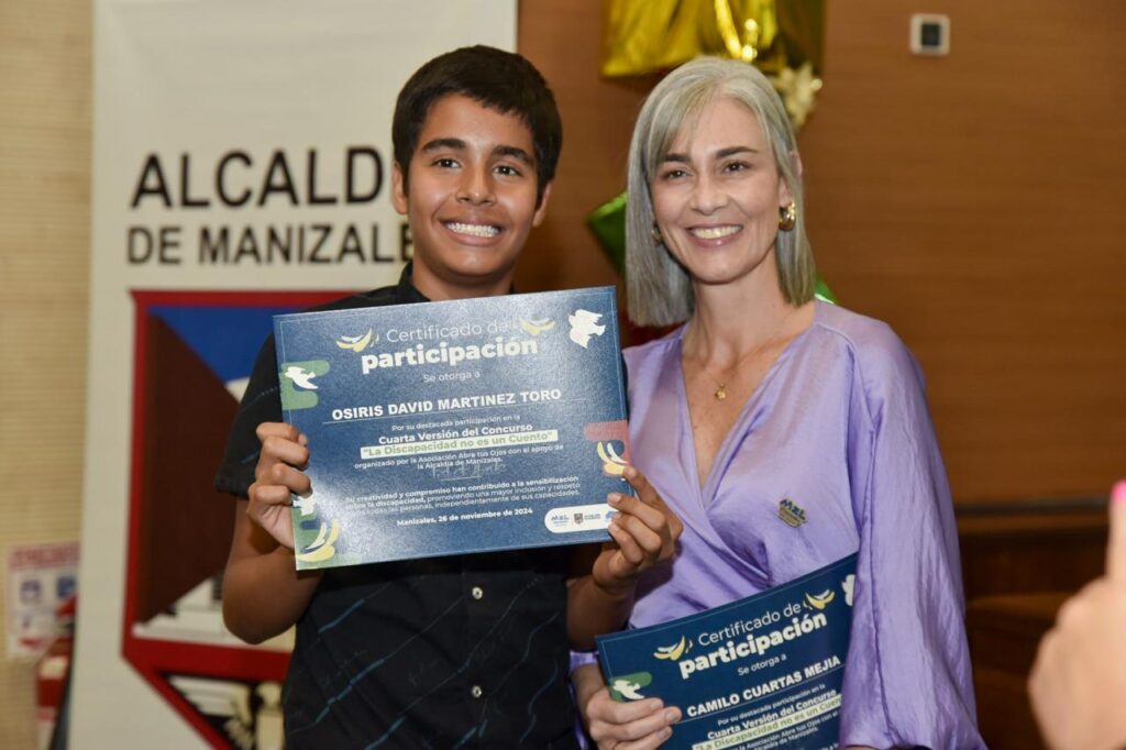 La Alcaldía de Manizales y la Asociación Abre tus Ojos Premian a los Ganadores del Concurso Literario ‘La Discapacidad no es un Cuento’