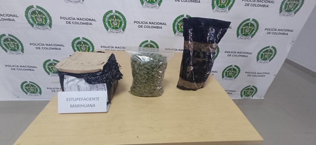 Noviembre 10 de 2024
443 GRAMOS DE MARIHUANA ESTABAN CAMUFLADOS EN UNA CAJA DE CARTÓN
El estupefaciente fue enviado mediante la modalidad de encomienda desde la ciudad de Medellín