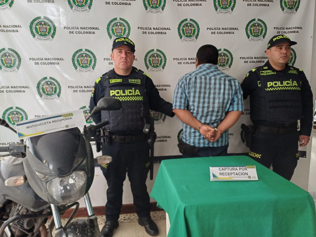 UNA PERSONA CAPTURADA POR EL PRESUNTO DELITO DE RECEPTACIÓN Y RECUPERACIÓN DE MOTOCICLETA

El automotor era requerido por autoridades judiciales de Villamaría, Caldas