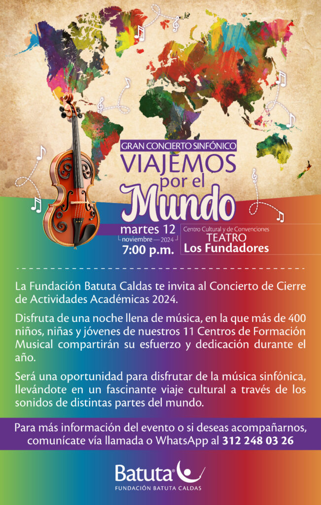 Viajemos por el Mundo: Concierto Sinfónico de Batuta Caldas cierra el Año con Talento y Pasión